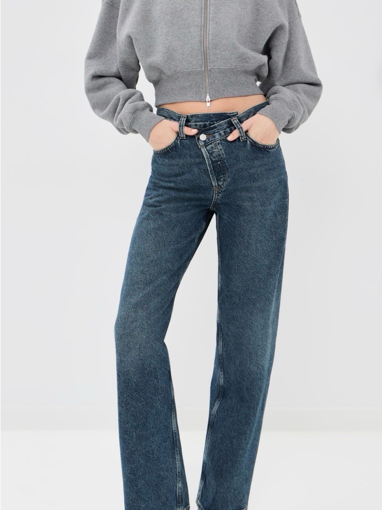 Agolde Straight Leg High-Rise Jeans In Dark Indigo